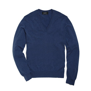 Country Club Lightweight Cashmere V-Neck - Medium Blue